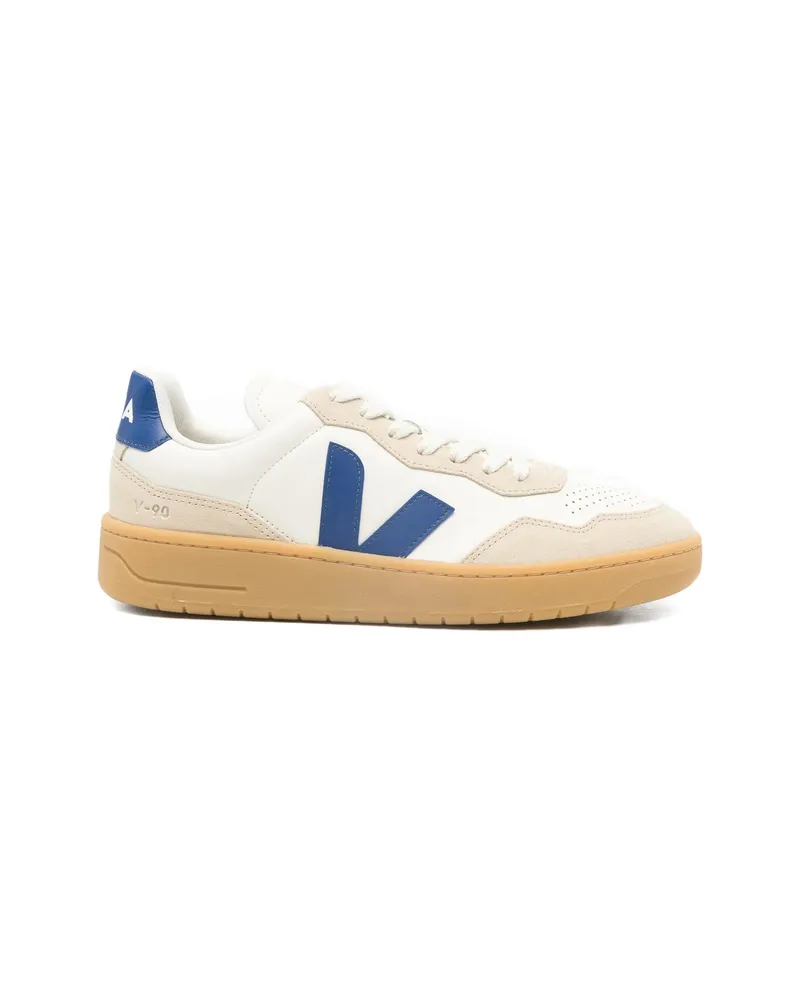 VEJA V90 O. T. Leather Panelled Sneakers Neutrals