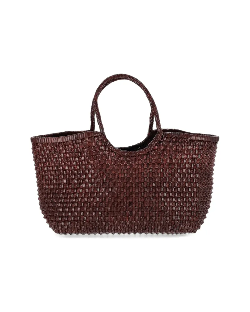 Dragon Diffusion Nantucket Cactus Woven-leather Tote Bag Brown