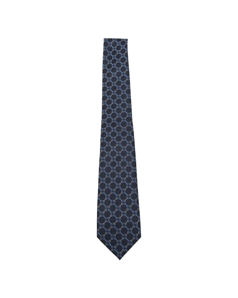 Gucci Horsebit-pattern Tie Blue