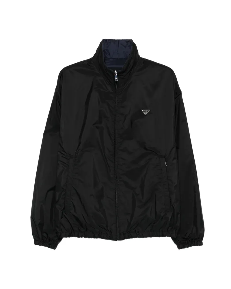 Prada Logo-plaque Zip-up Jacket Black