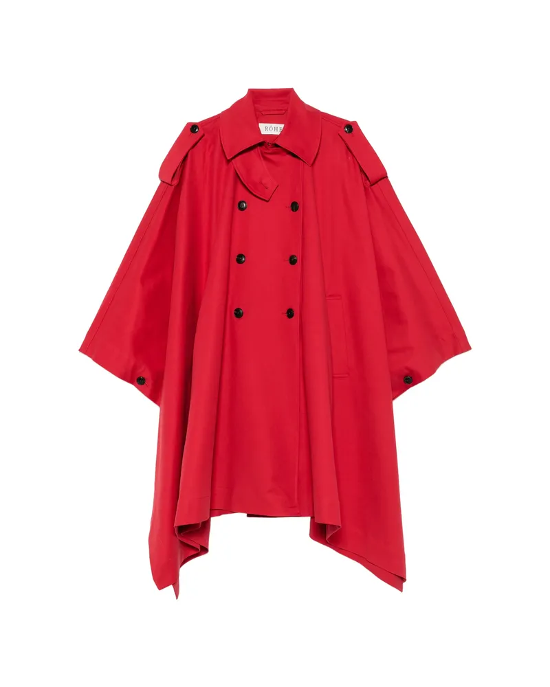 Róhe Double-breasted Asymmetric-hem Coat Red