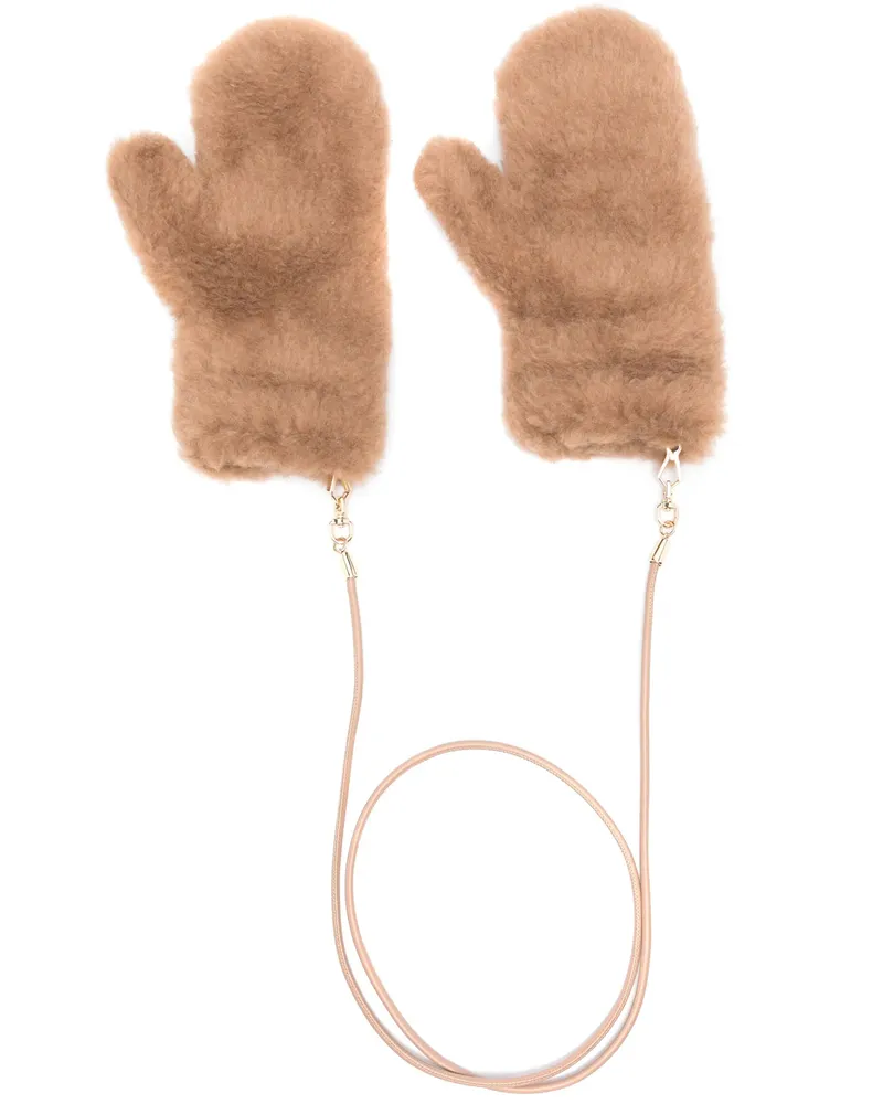 Max Mara Ombrat Mittens Brown