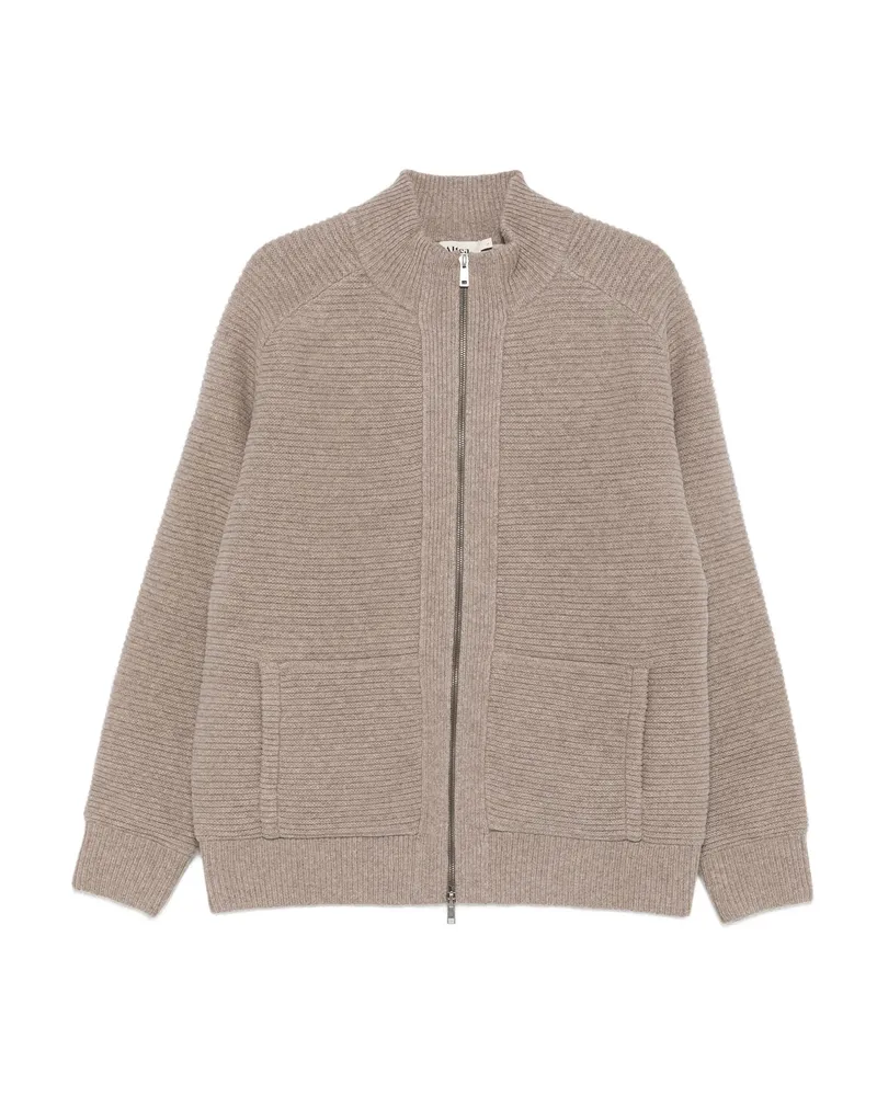 Altea Ribbed Zip-up Cardigan Neutrals