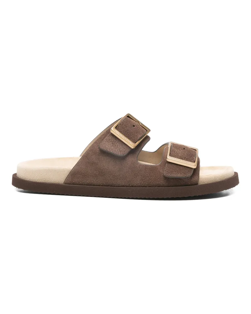 Brunello Cucinelli Buckle Sandals Brown