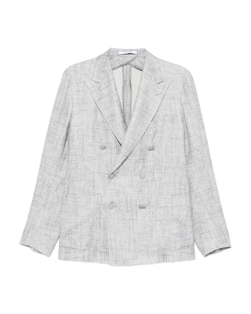 Tagliatore Double-breasted Patterned Jacket Grey