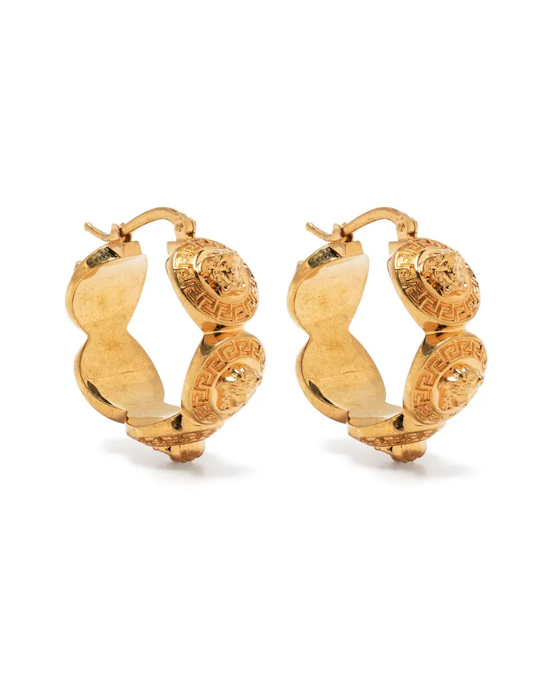Versace Tribute Medusa Hoop Earrings Gold