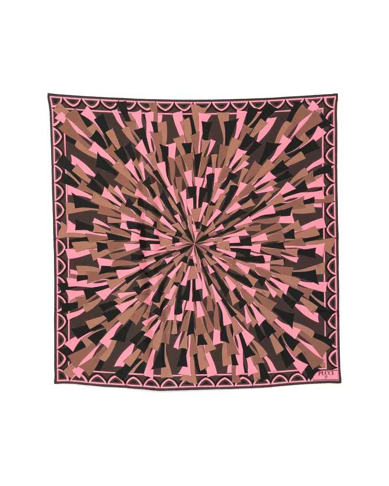 Emilio Pucci Iride-print Silk Scarf Brown