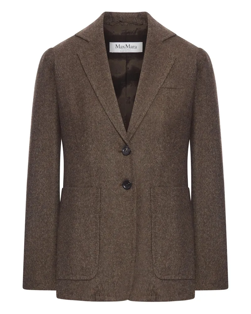 Max Mara Buttoned Patch-pocket Jacket Brown