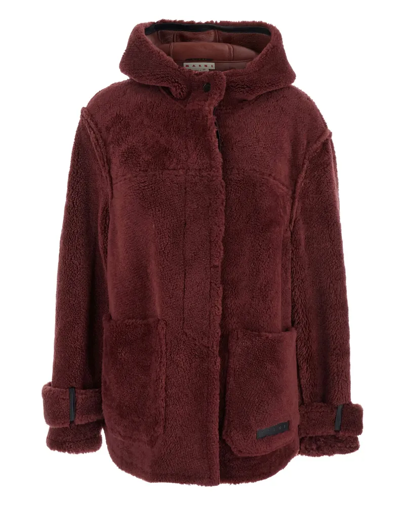 Marni Hooded Fleece Jacket Red