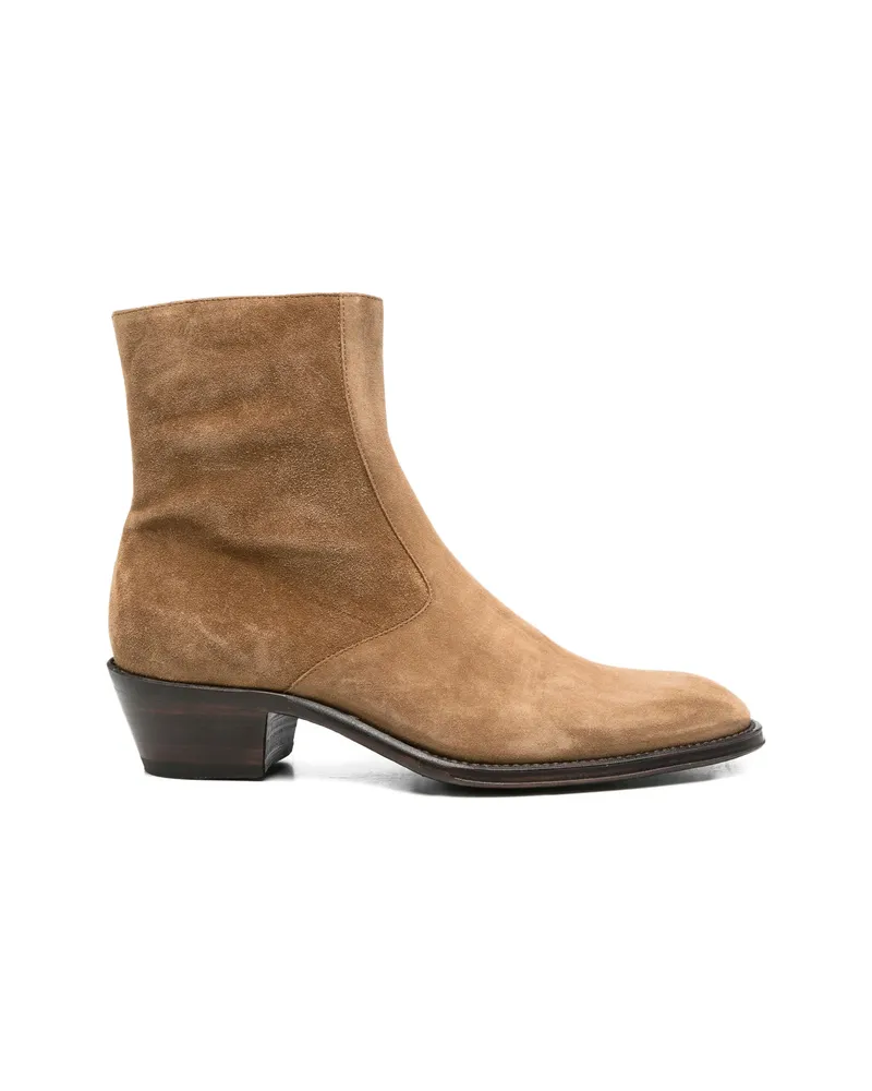 ERALDO Suede Side-zip Cowboy Boots Brown
