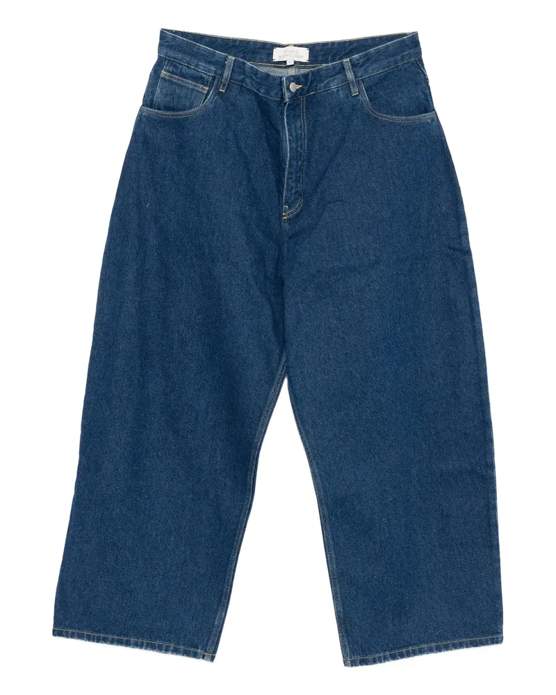 Studio Nicholson Cropped Wide-leg Jeans Blue