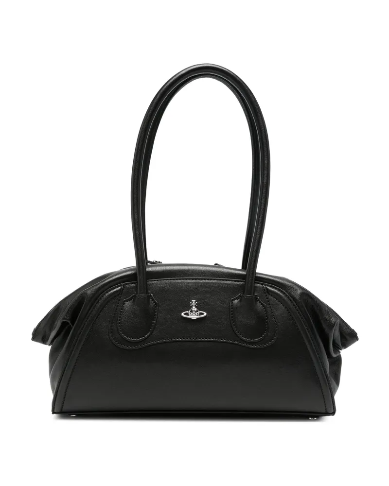 Vivienne Westwood Orb-plaque Leather Shoulder Bag Black