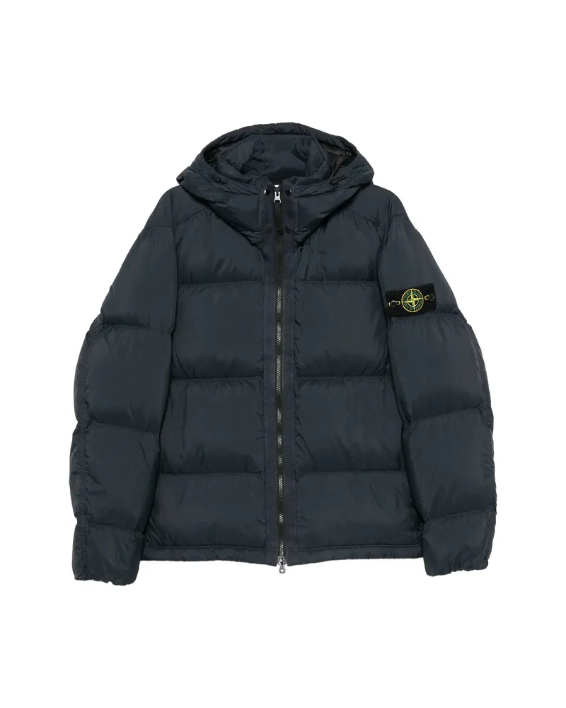 Stone Island Logo-patch Padded Jacket Blue