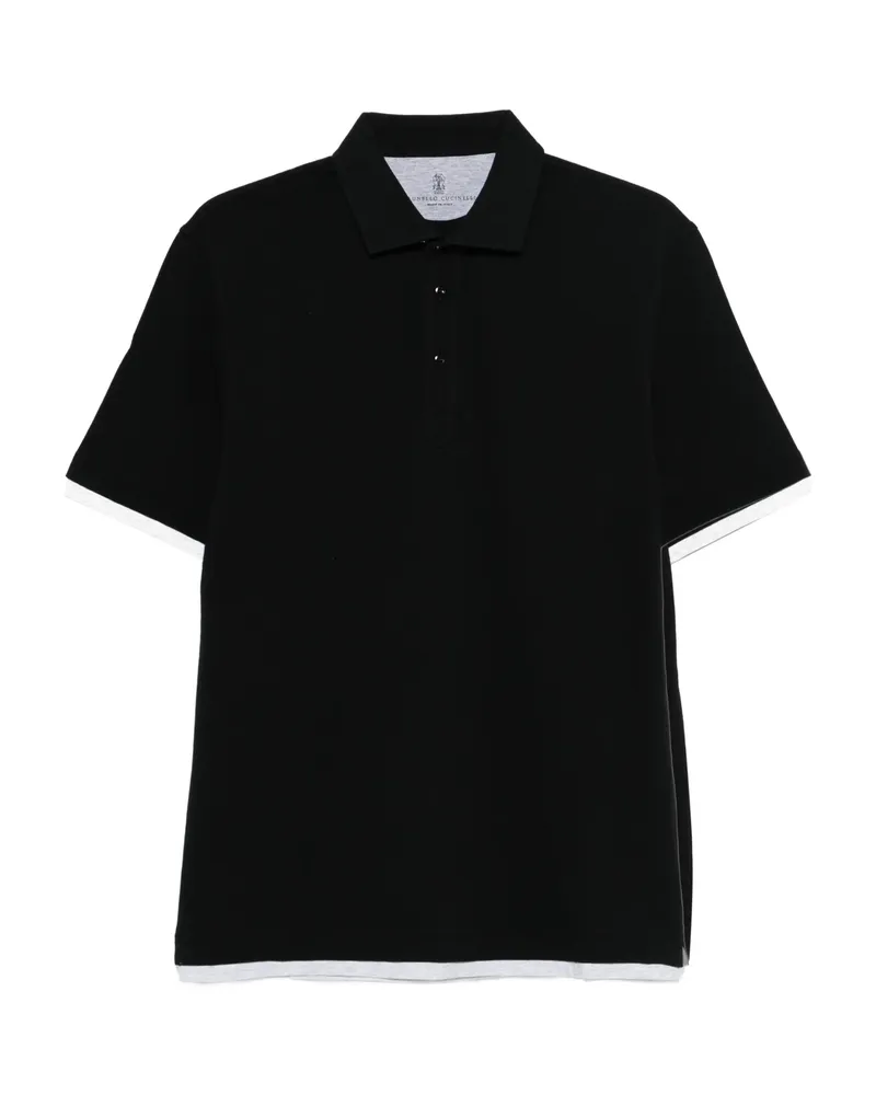 Brunello Cucinelli Trim Polo Shirt Black