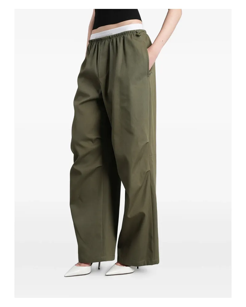 Alexander Wang Logo-waistband Trousers Green