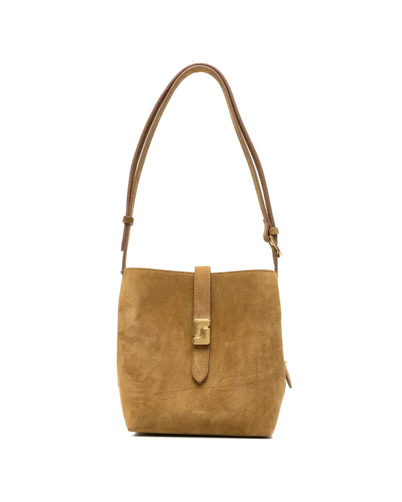 Soeur Mini Bello Suede Shoulder Bag Brown