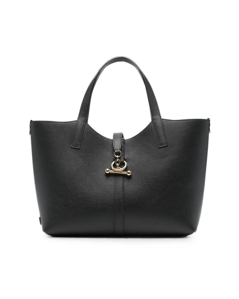Strathberry Midi Kite Leather Bar-detail Tote Bag Black