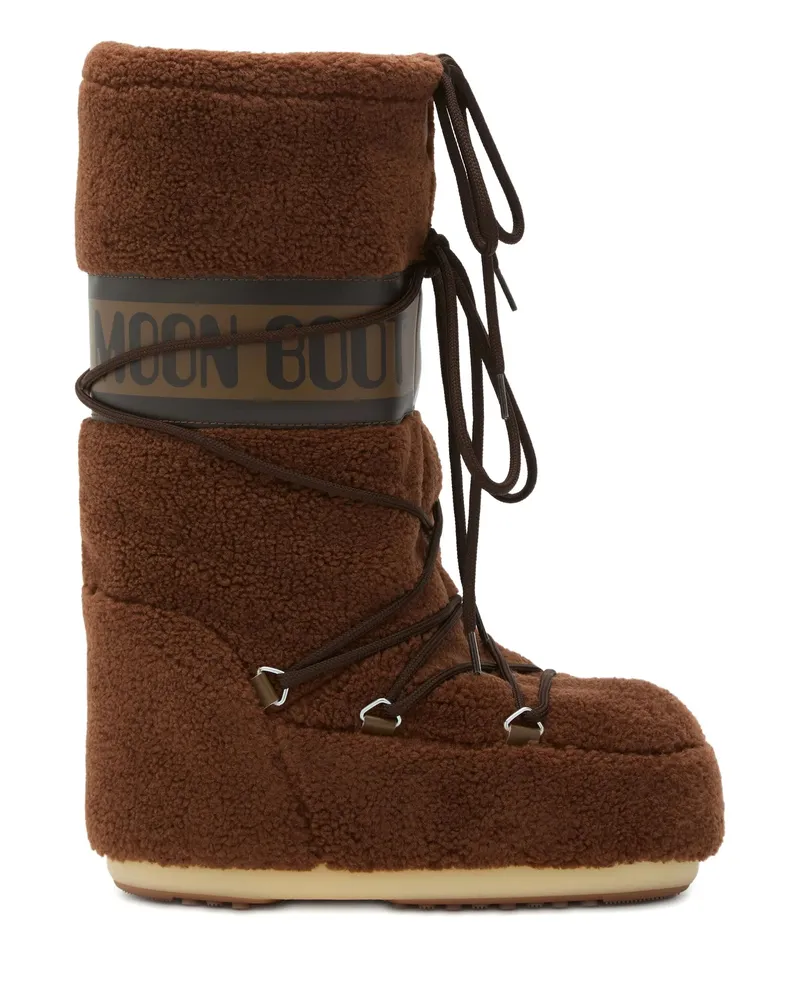 Moon Boot Shearling Boots Brown