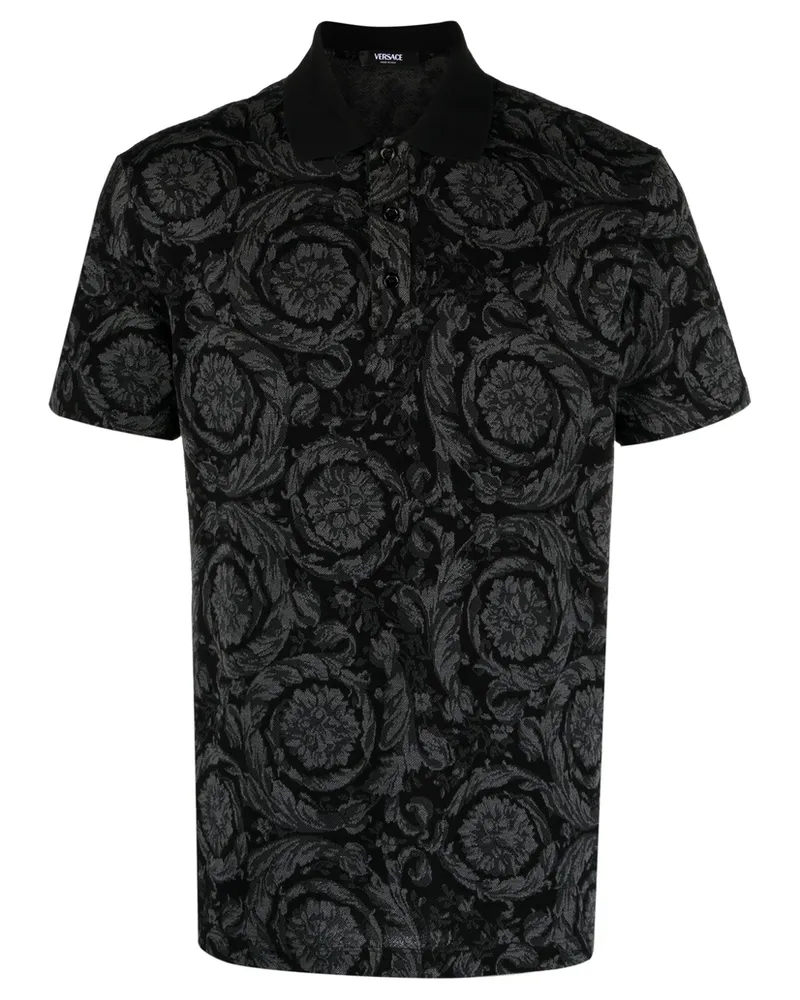 Versace Barocco Polo Shirt Grey