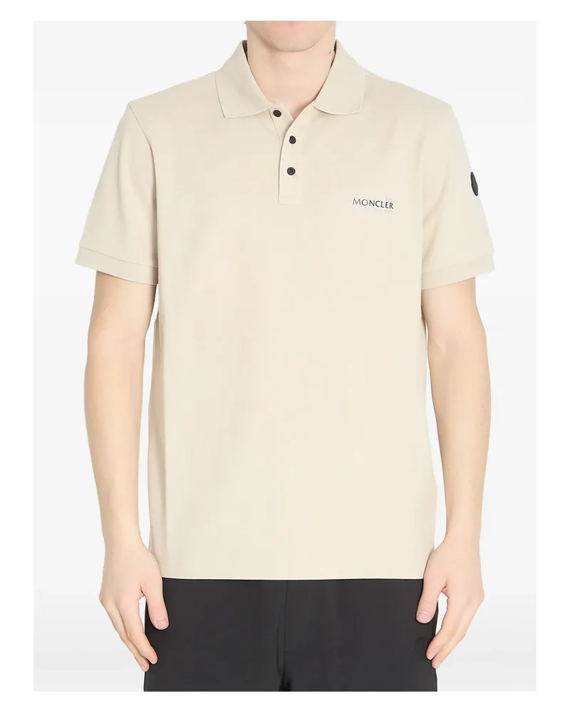 Moncler Logo-detail Polo Shirt Neutrals