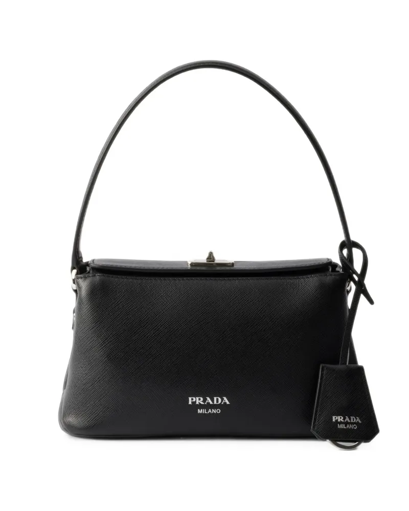 Prada Mini Avoir Saffiano-leather Tote Bag Black