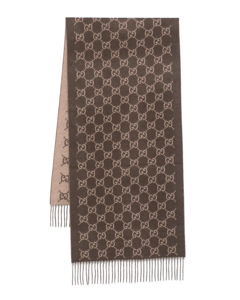 Gucci GG Cashmere Scarf Brown