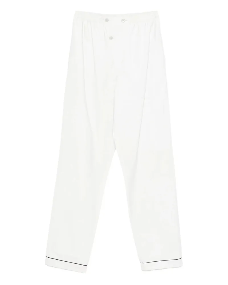 Prada Button-fastening Cupro Trousers White