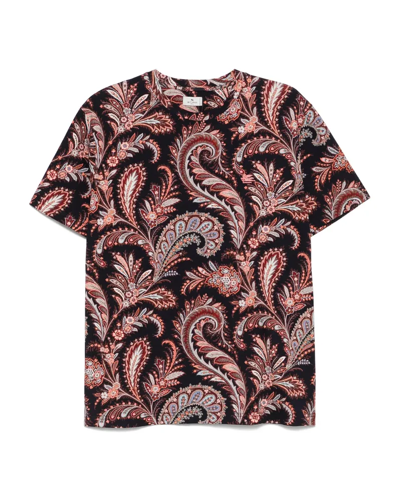 Etro Paisley-print Cotton T-shirt Blue