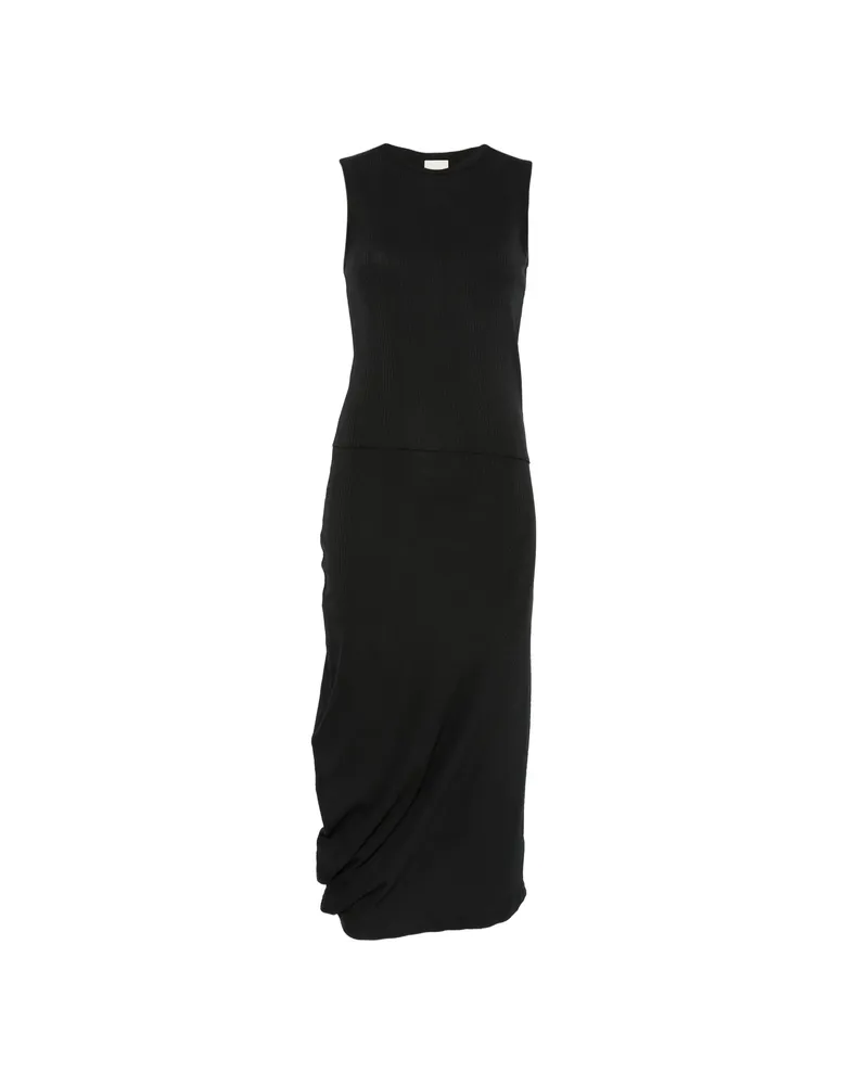 Calvin Klein Ribbed Sleeveless Midi Dress Black