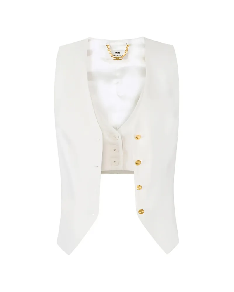 Elisabetta Franchi Asymmetric Cuts Waistcoat Neutrals