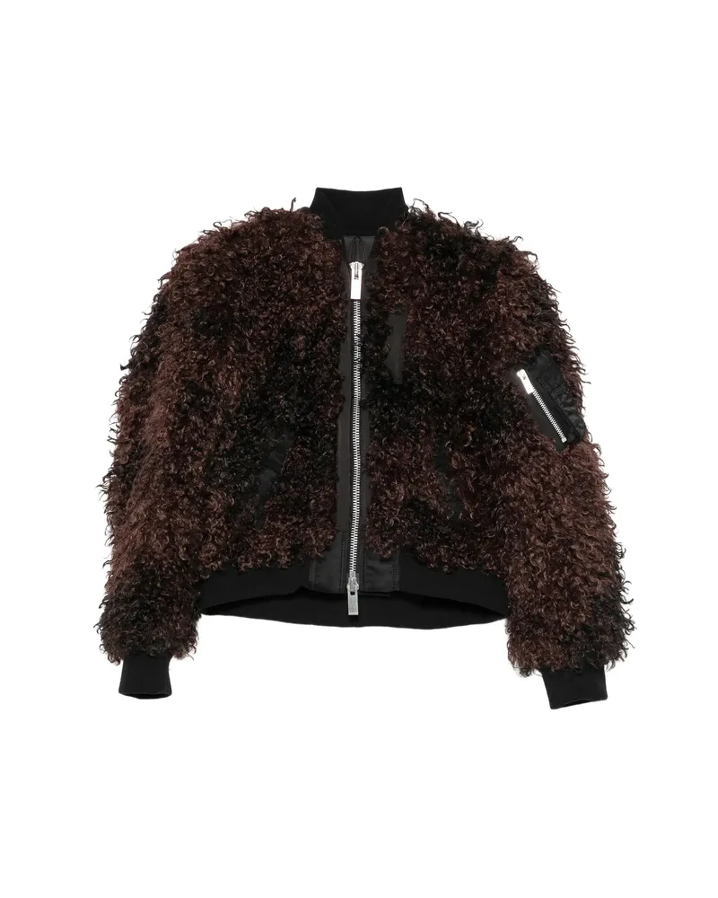 Sacai Zip-up Bomber Jacket Brown