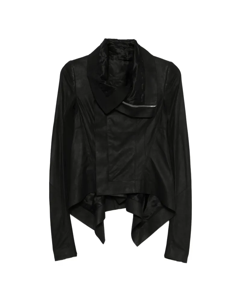 Rick Owens Naska Asymmetric Zip-up Biker Jacket Black