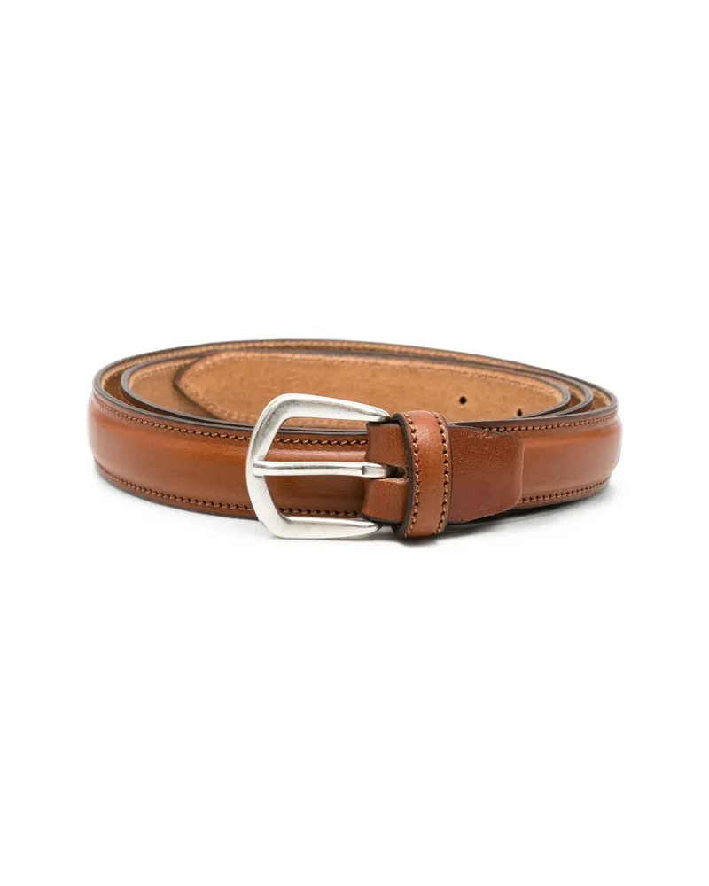 ERALDO Buckle-fastening Leather Belt Brown