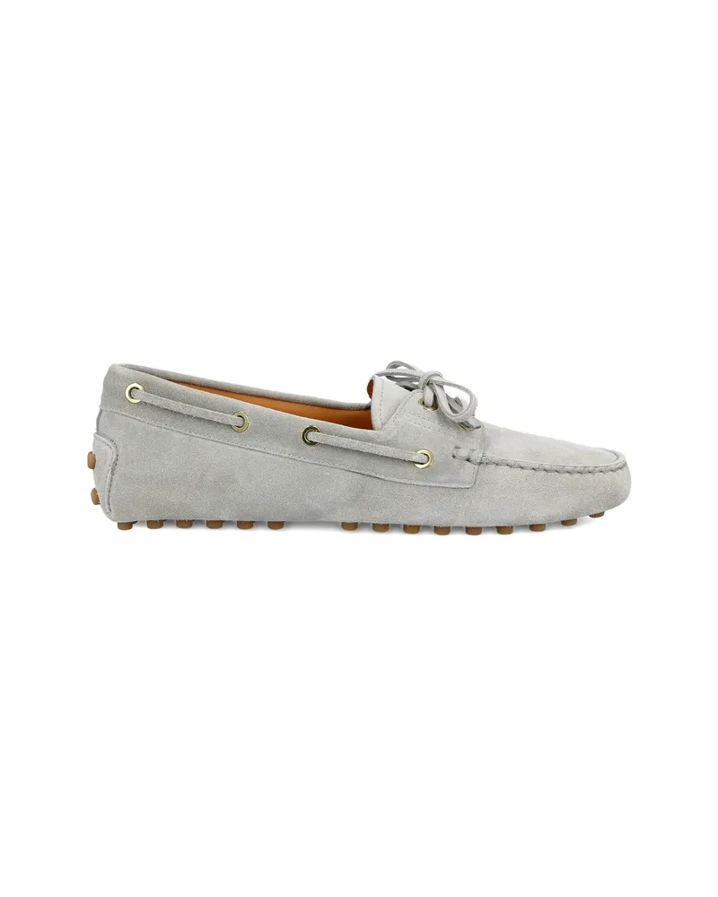TOD'S Tie Detail Flat Loafers Grey