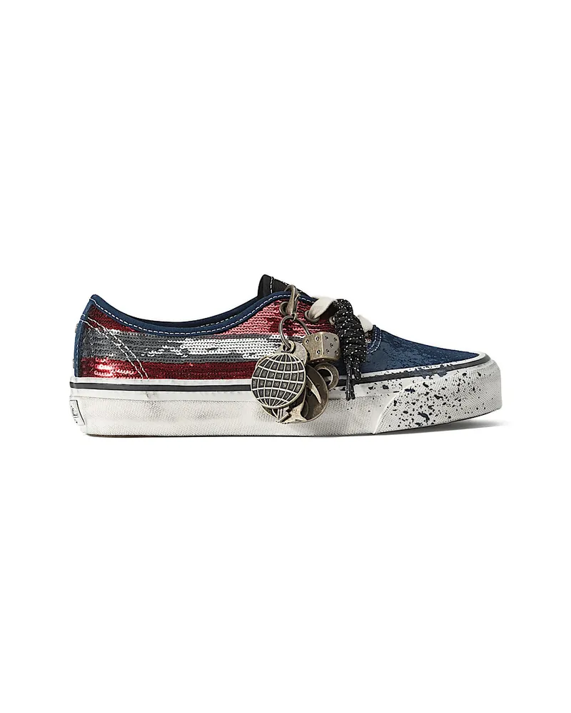 Vans Premium Authentic Striped Sneakers Blue