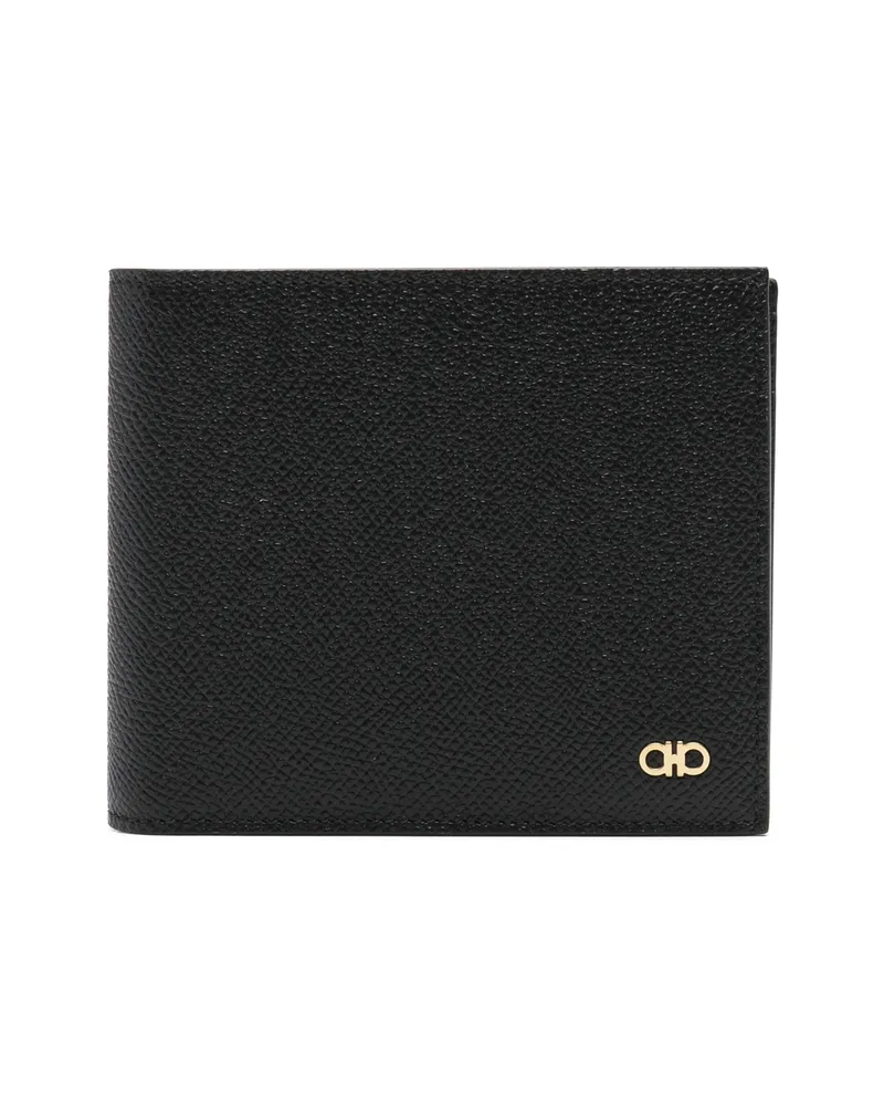 Ferragamo Gancini-plaque Grained Leather Wallet Black