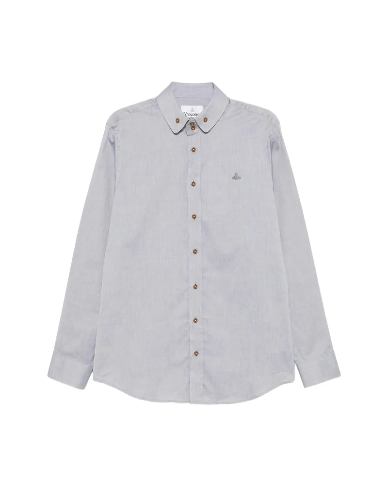 Vivienne Westwood Orb-embroidered Button-down Shirt Blue