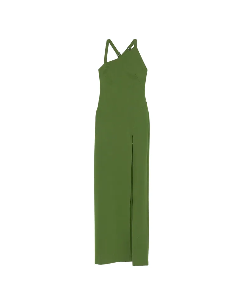 ATTICO Asymmetric-neck Maxi Dress Green