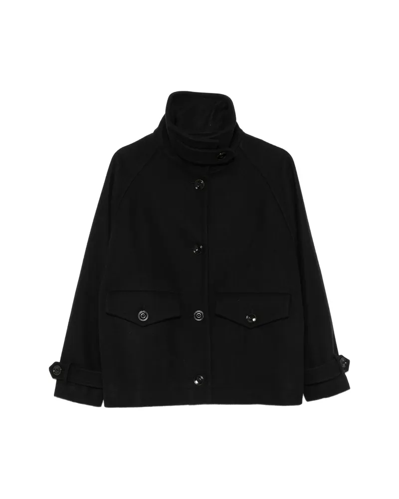 Sessùn High-neck Button-up Oversized Jacket Black