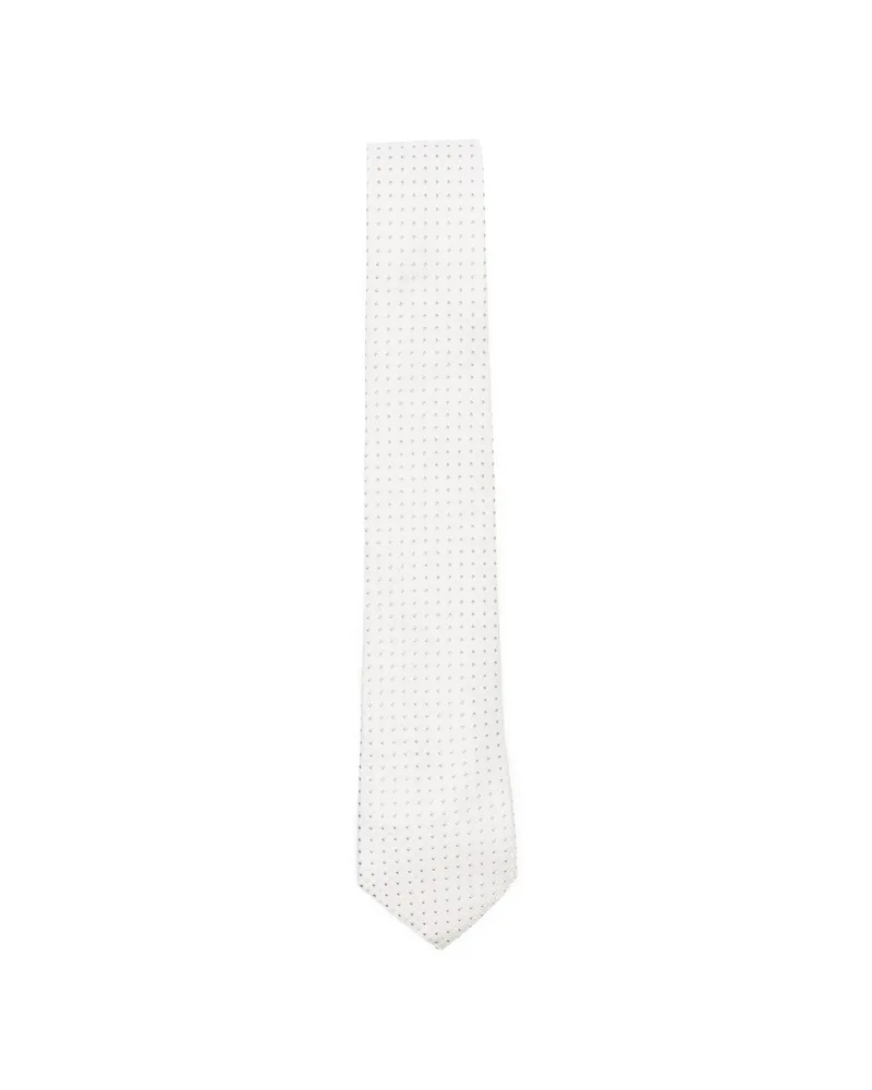 Canali Micro-pattern Tie White