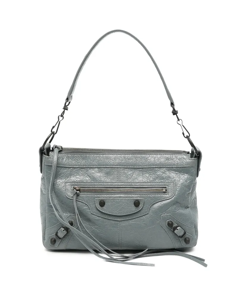 Balenciaga Small Le City Moto Shoulder Bag Blue