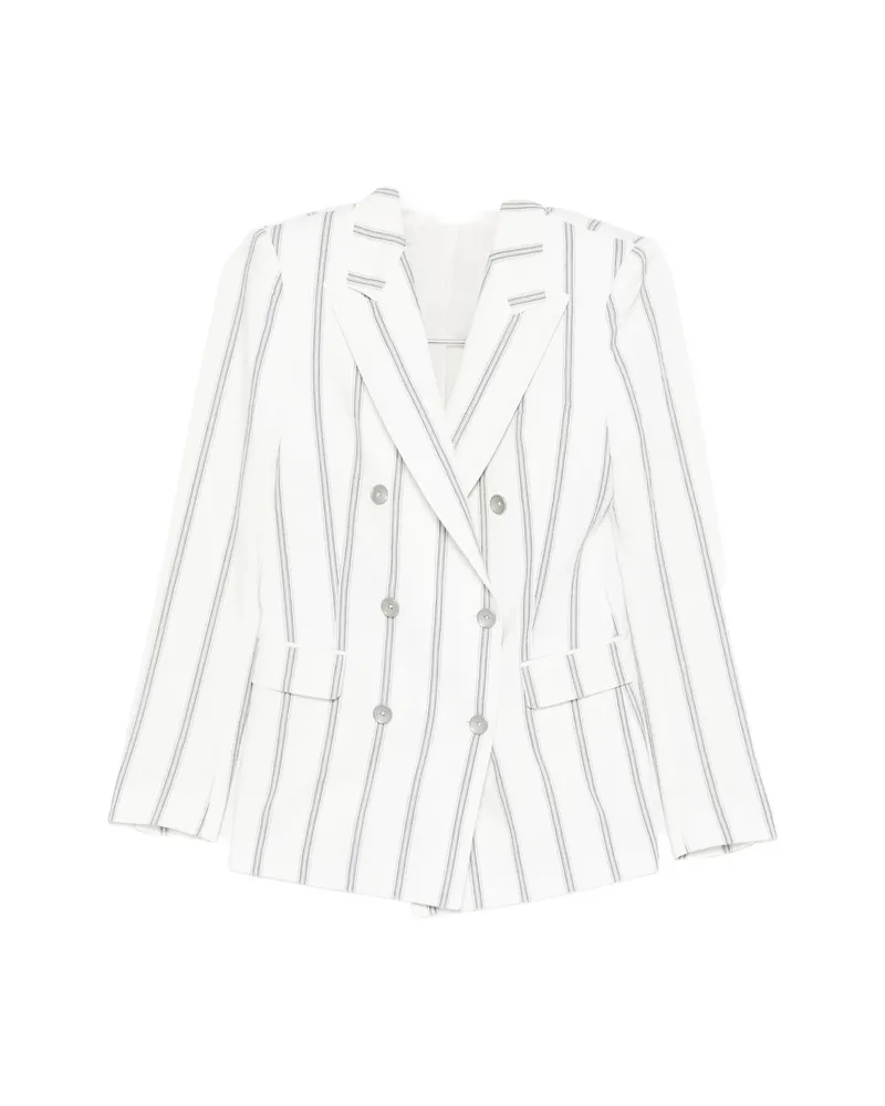 Tagliatore Double-breasted Striped Suit White
