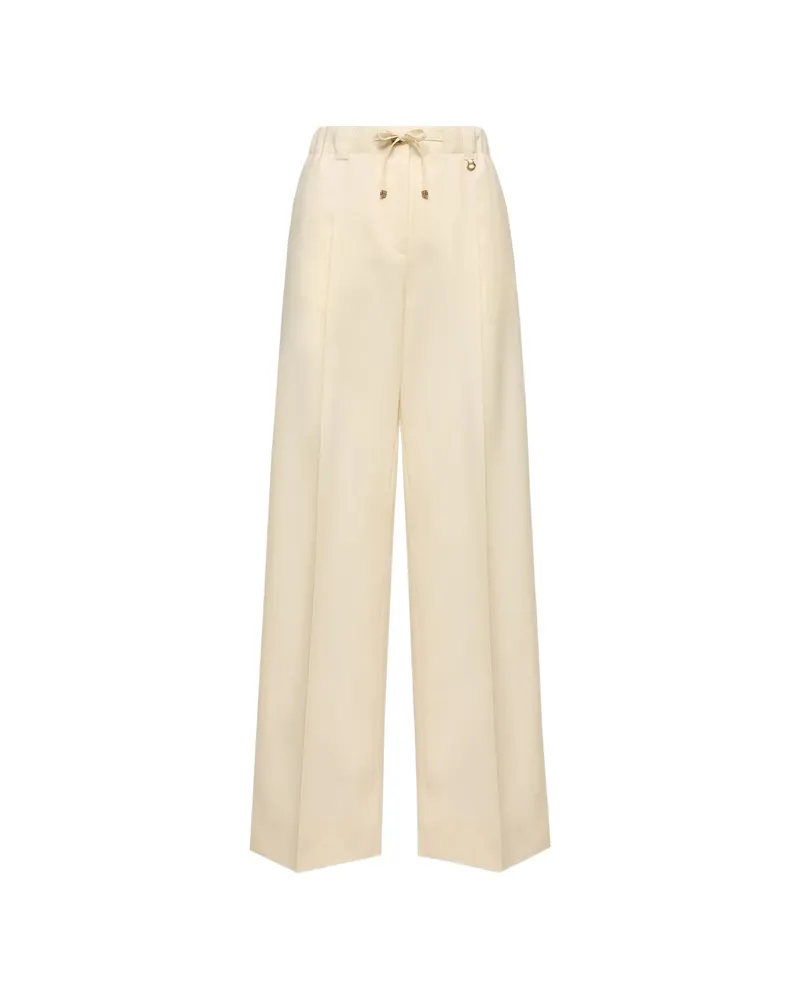 Moncler Drawstring-waist Wide-leg Trousers Neutrals