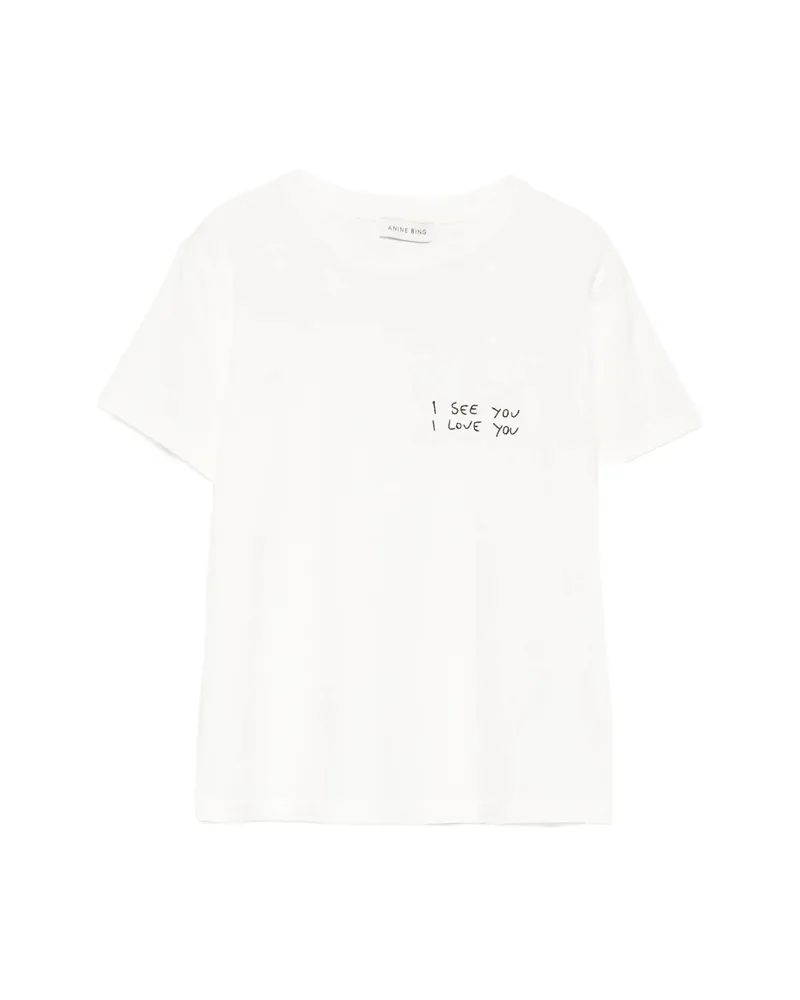 Anine Bing Shelley Short-sleeve T-shirt Neutrals