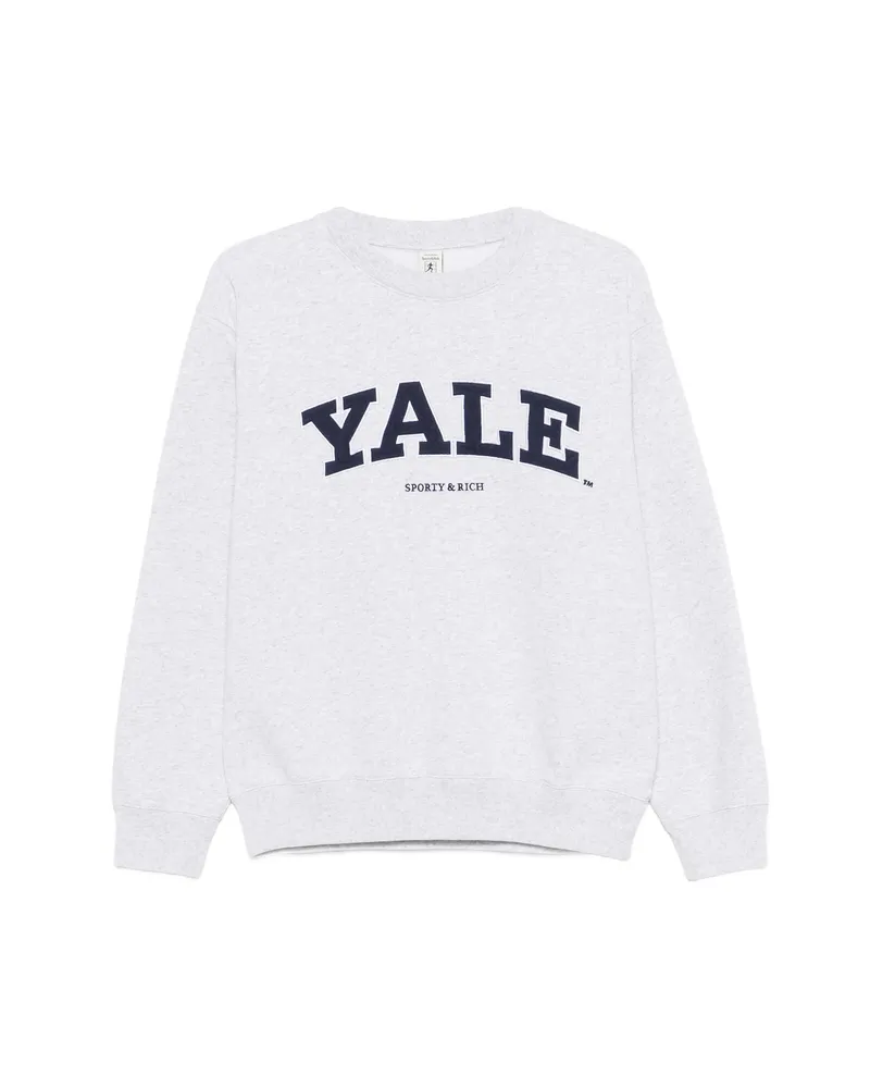 SPORTY & RICH Letter Crewneck Sweatshirt Grey