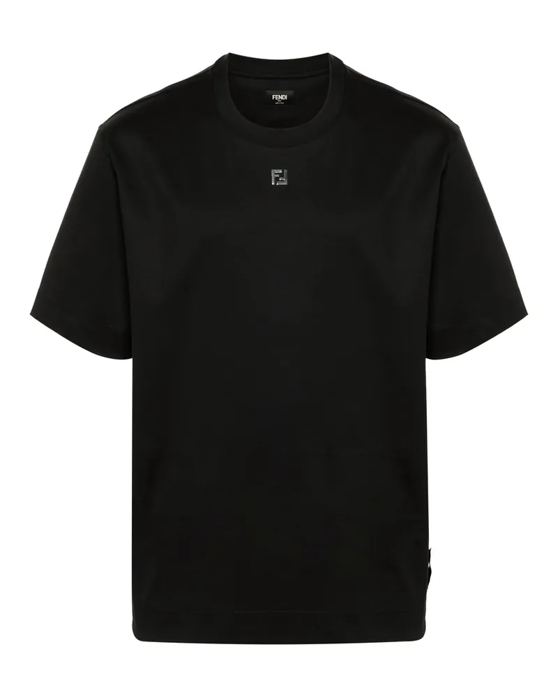 Fendi Logo Cotton T-shirt Black