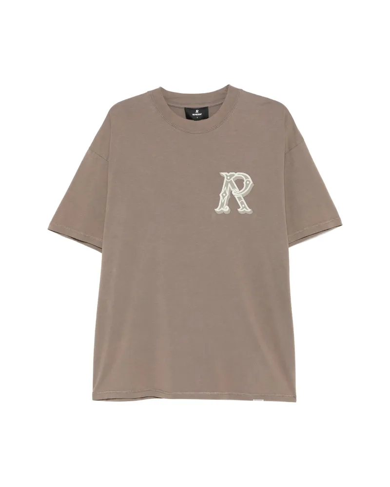 REPRESENT Logo-embroidered T-shirt Brown