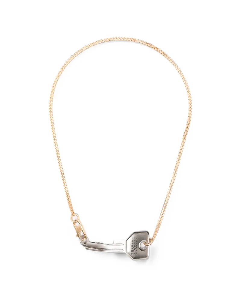 Maison Margiela Key-pendant Curb-chain Necklace Gold
