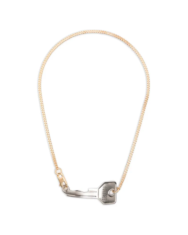 Maison Margiela Key-pendant Curb-chain Necklace Gold