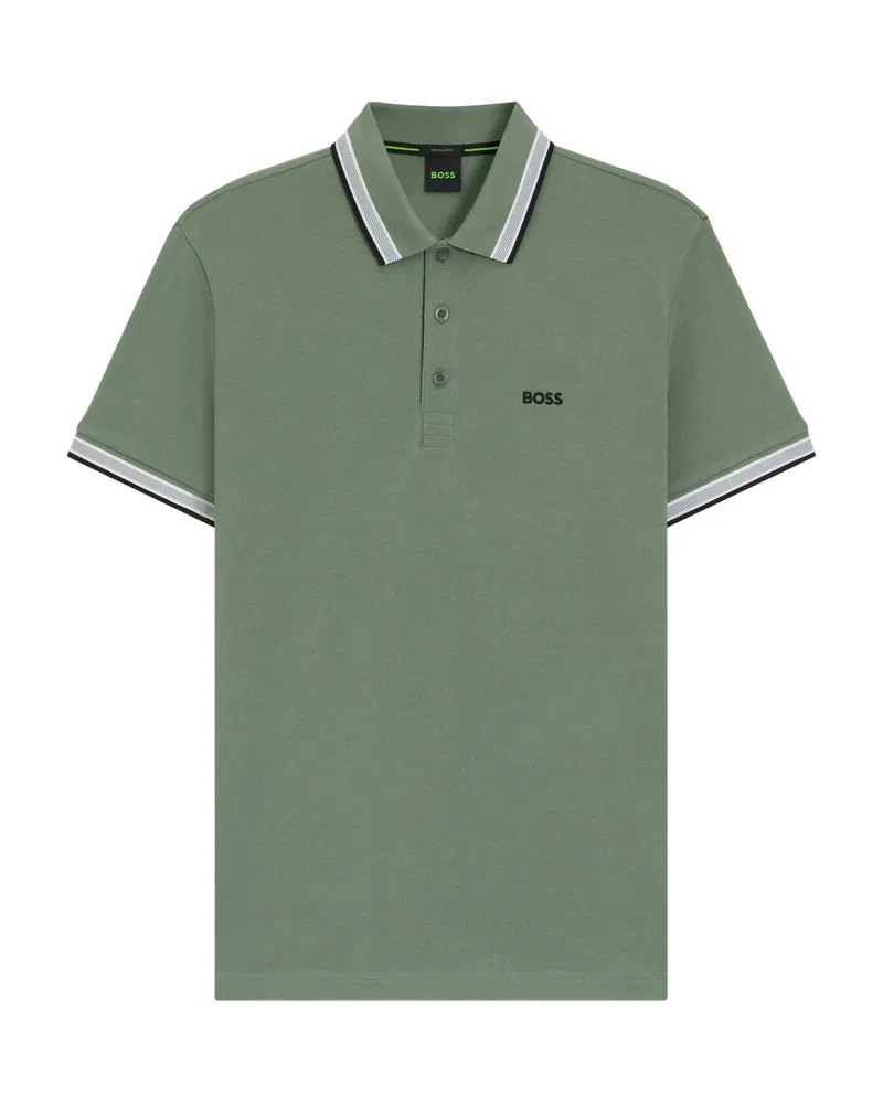 HUGO BOSS Tipped-collar Polo Shirt Green